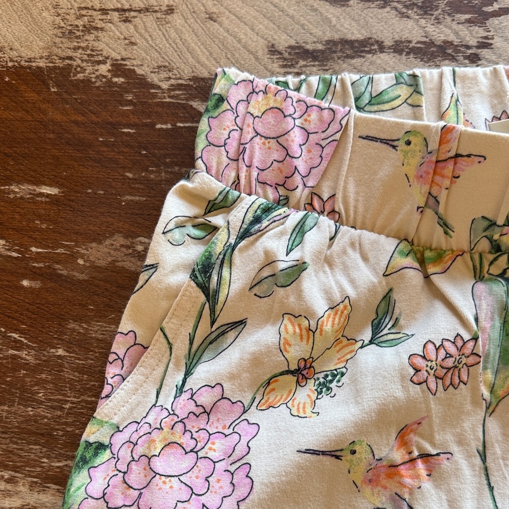 Pact Girls Floral Cream Pajama Pants with Pink and Orange Accents - Picture 6 of 6